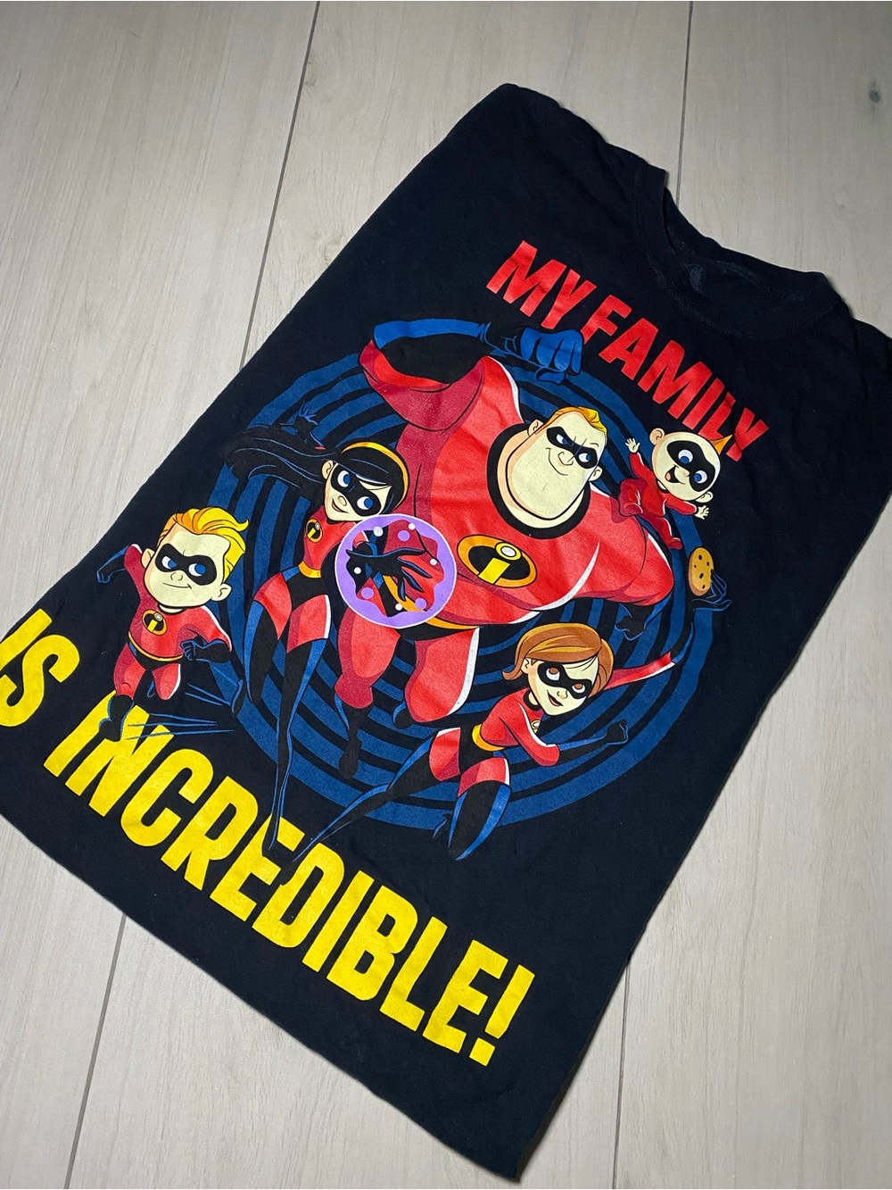 Disney The Incredibles Black Red Yellow Graphic Tee